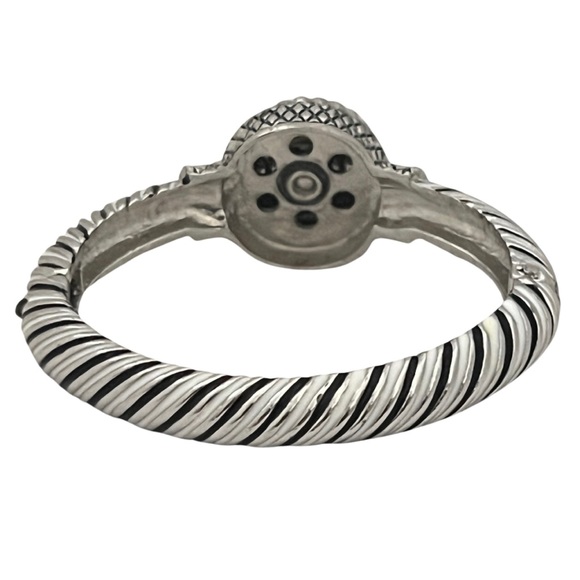 Silver Snap Initial K Crystal Interchangeable Charm Stacking Bracelet - Picture 5 of 9